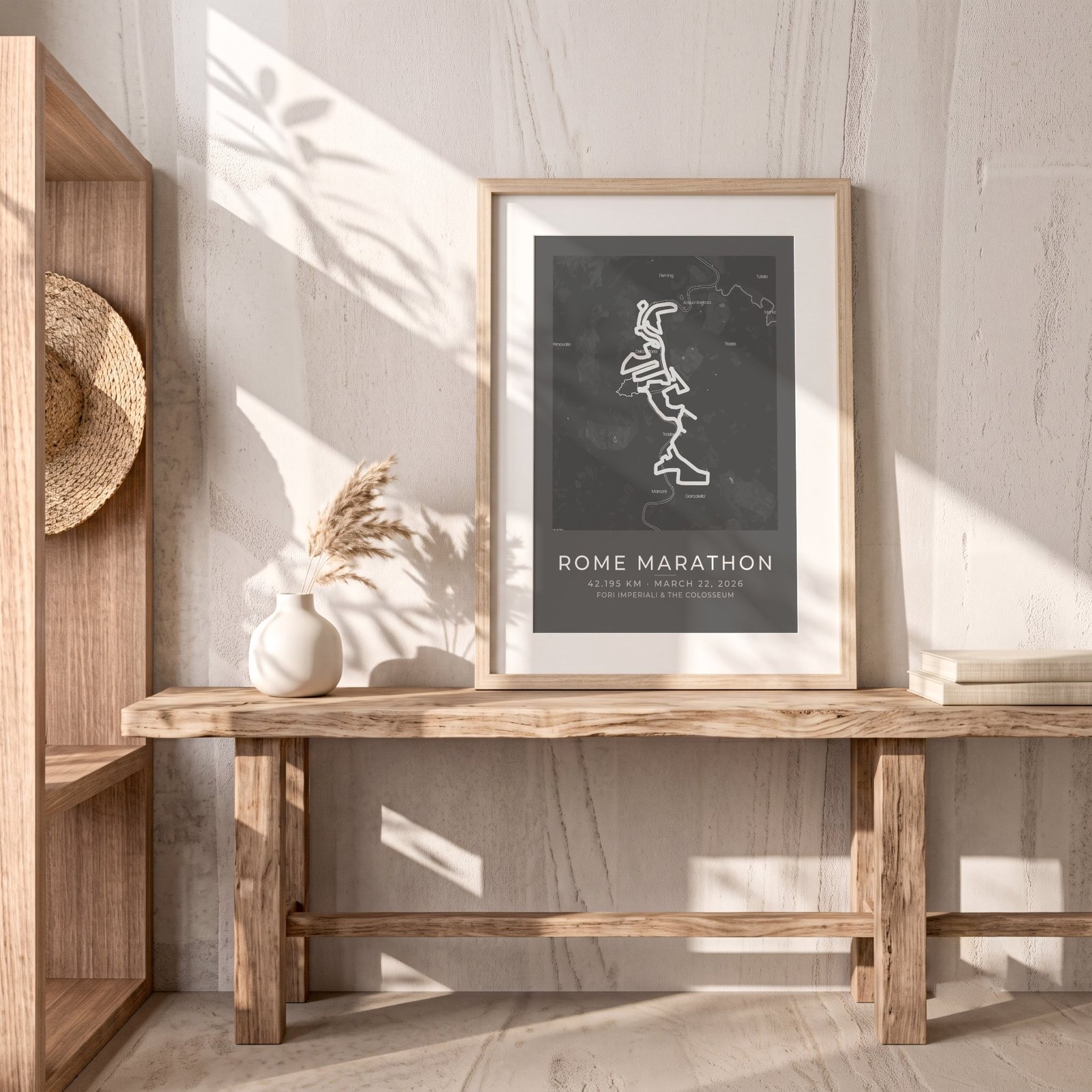 Personalized Rome Marathon Course Map poster