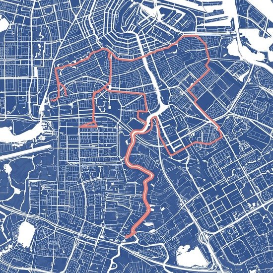 Personalized Amsterdam Marathon Course Map poster