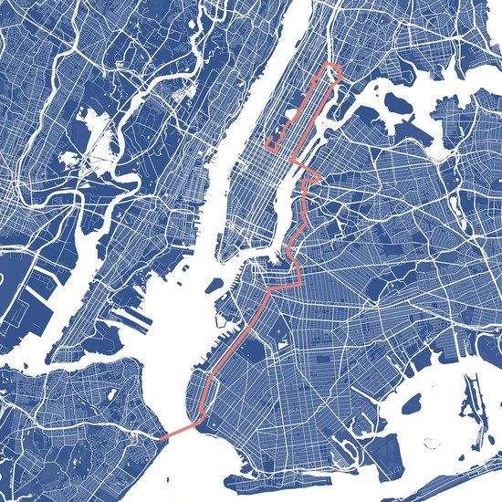 Personalized New York City Marathon Course Map poster