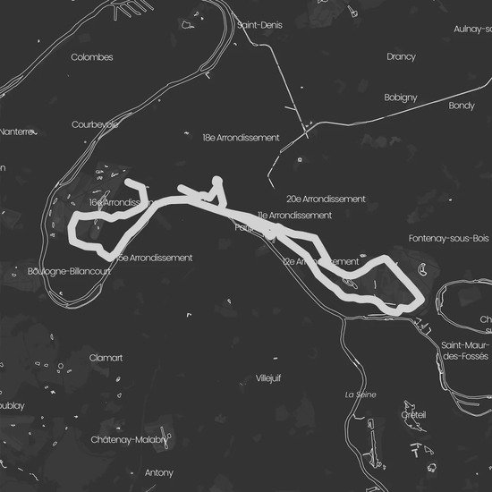 Personalized Paris Marathon course route map poster
