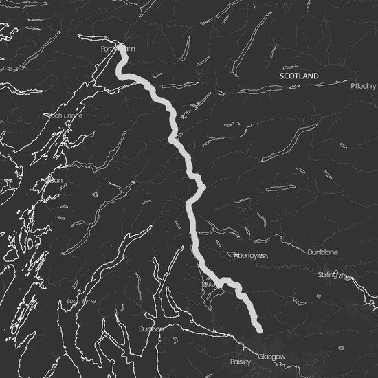 Personalized West Highland Way Trail Map poster